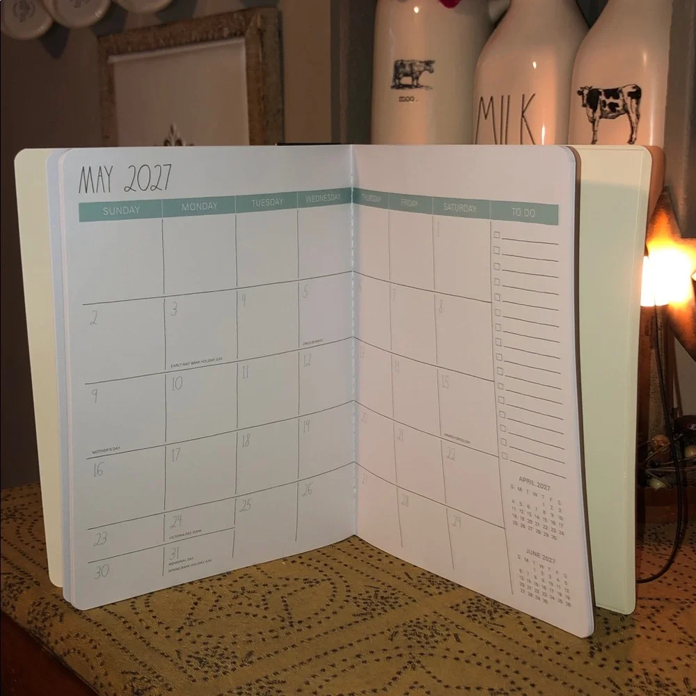 Rae Dunn 2027 PLANNER. 17 Month Planner with Cat On Books